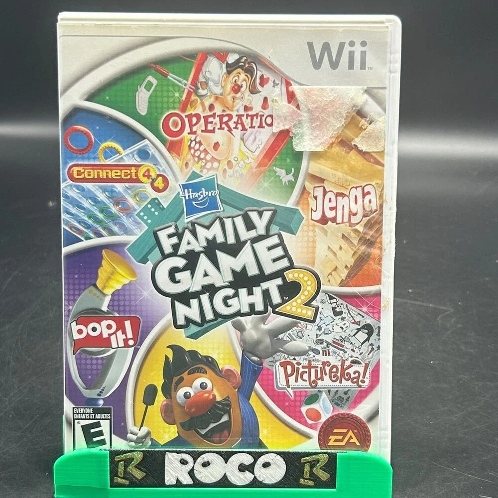 Hasbro Family Game Night 2 Wii (Nintendo Wii, 2009) Complete W/ Manual